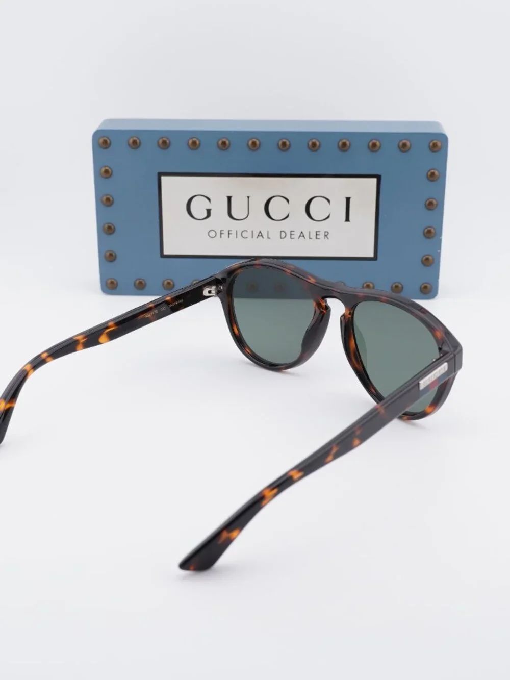 Gucci GG0747S 003 Aviator Sunglasses - Havana / Green